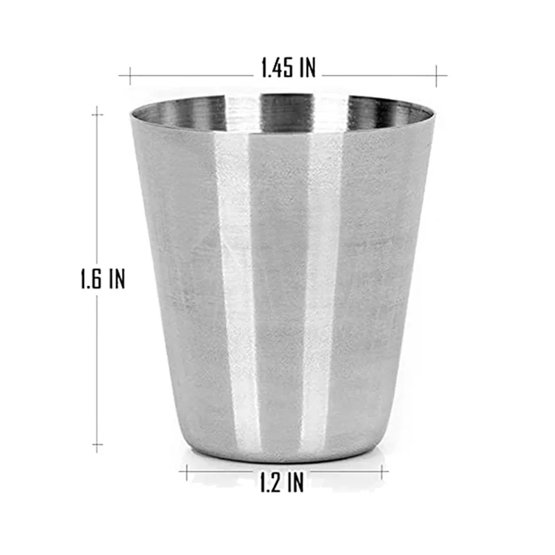 30 Stuks Roestvrijstalen Shot Glazen – 30ml, voor Whisky, Tequila & Koffie