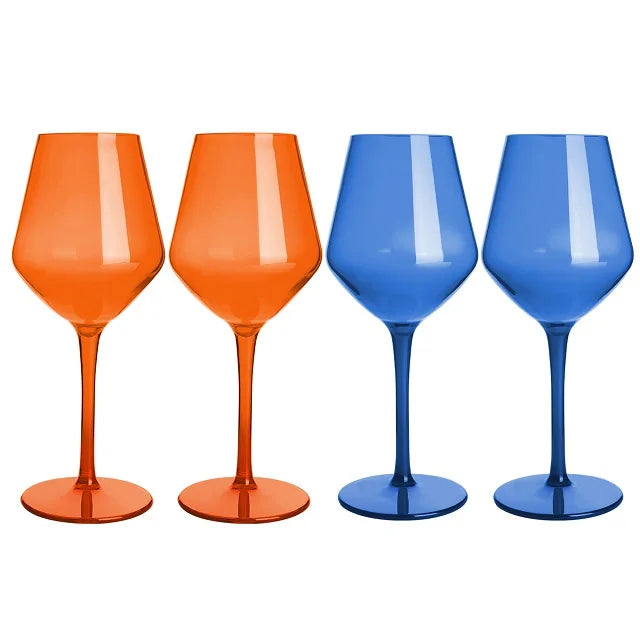 2/4/6 stuks onbreekbare kleurrijke Tritan plastic wijnglazen – zwevendglas, herbruikbaar, vaatwasserbestendig