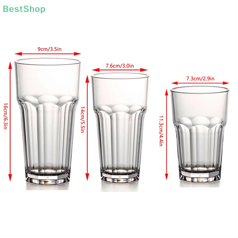Acryl Bierbekers Achthoekig – Transparant, 290/380/560ml