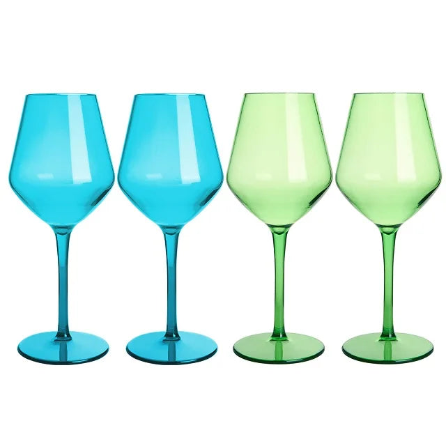 2/4/6 stuks onbreekbare kleurrijke Tritan plastic wijnglazen – zwevendglas, herbruikbaar, vaatwasserbestendig