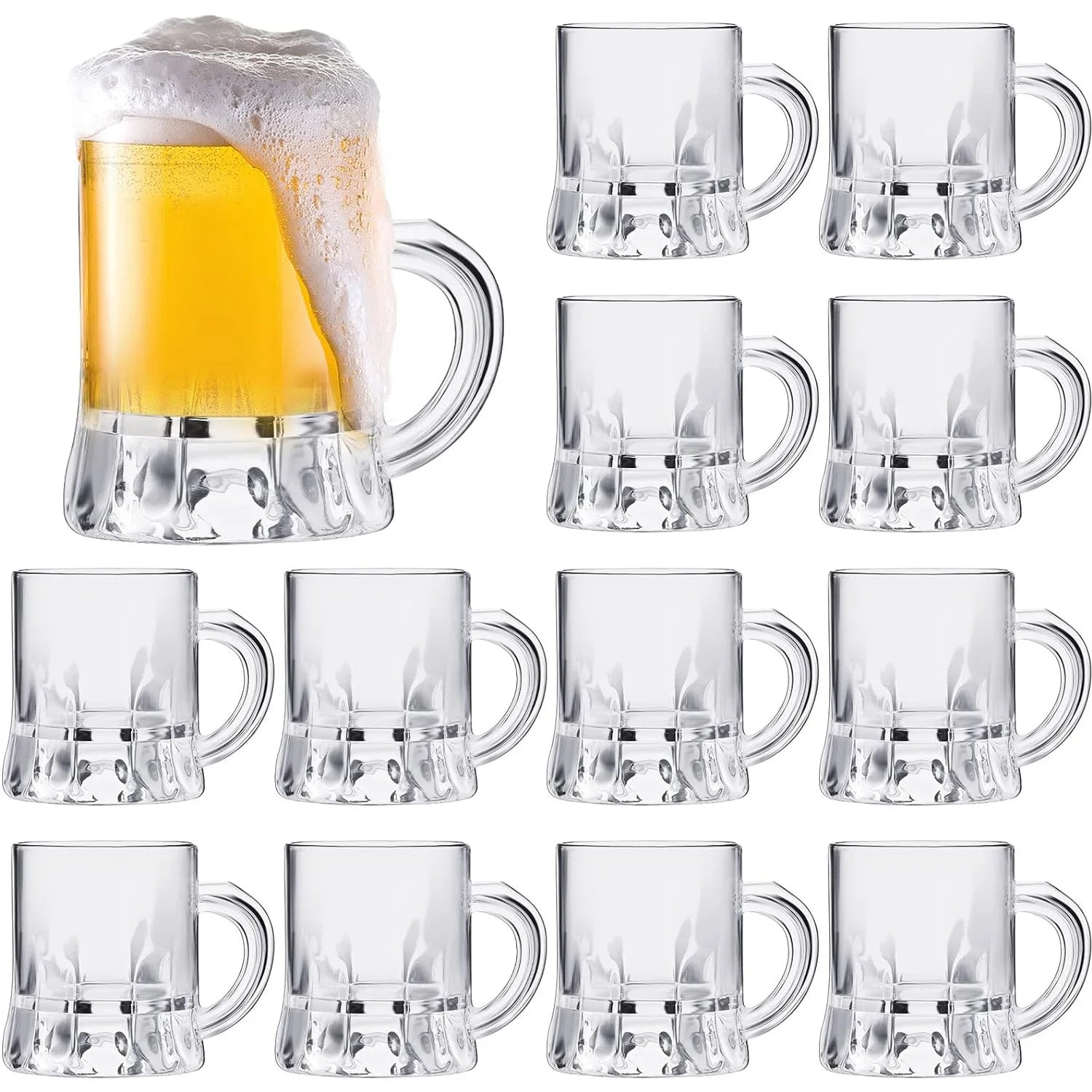 Mini Bierpullen & Shot Glazen – Set van 10 of 12 stuks