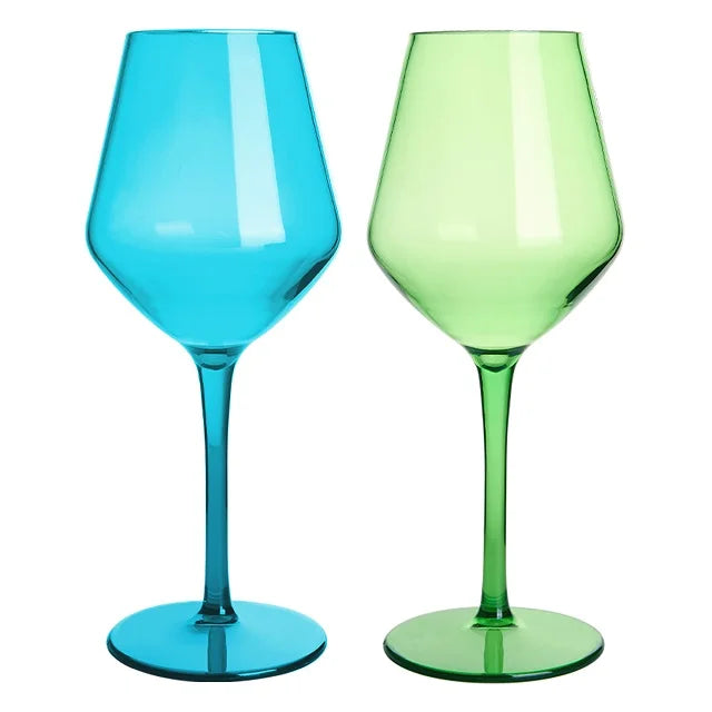 2/4/6 stuks onbreekbare kleurrijke Tritan plastic wijnglazen – zwevendglas, herbruikbaar, vaatwasserbestendig