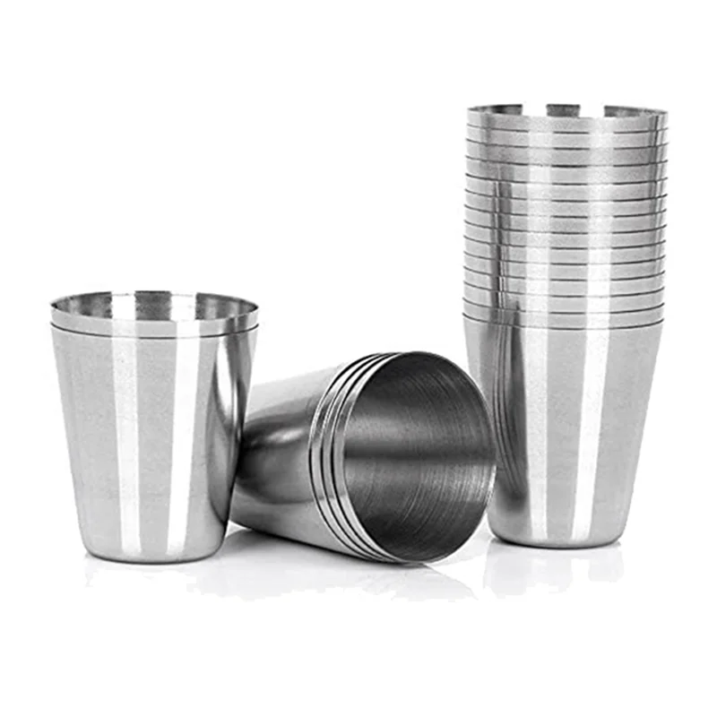 30 Stuks Roestvrijstalen Shot Glazen – 30ml, voor Whisky, Tequila & Koffie