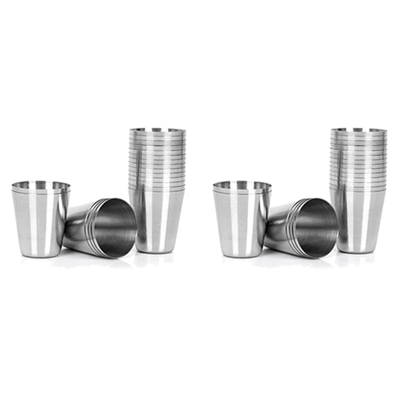 30 Stuks Roestvrijstalen Shot Glazen – 30ml, voor Whisky, Tequila & Koffie