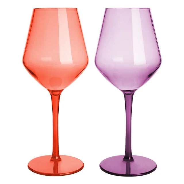 2/4/6 stuks onbreekbare kleurrijke Tritan plastic wijnglazen – zwevendglas, herbruikbaar, vaatwasserbestendig